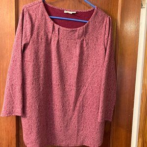 Textured Pink Floral Blouse